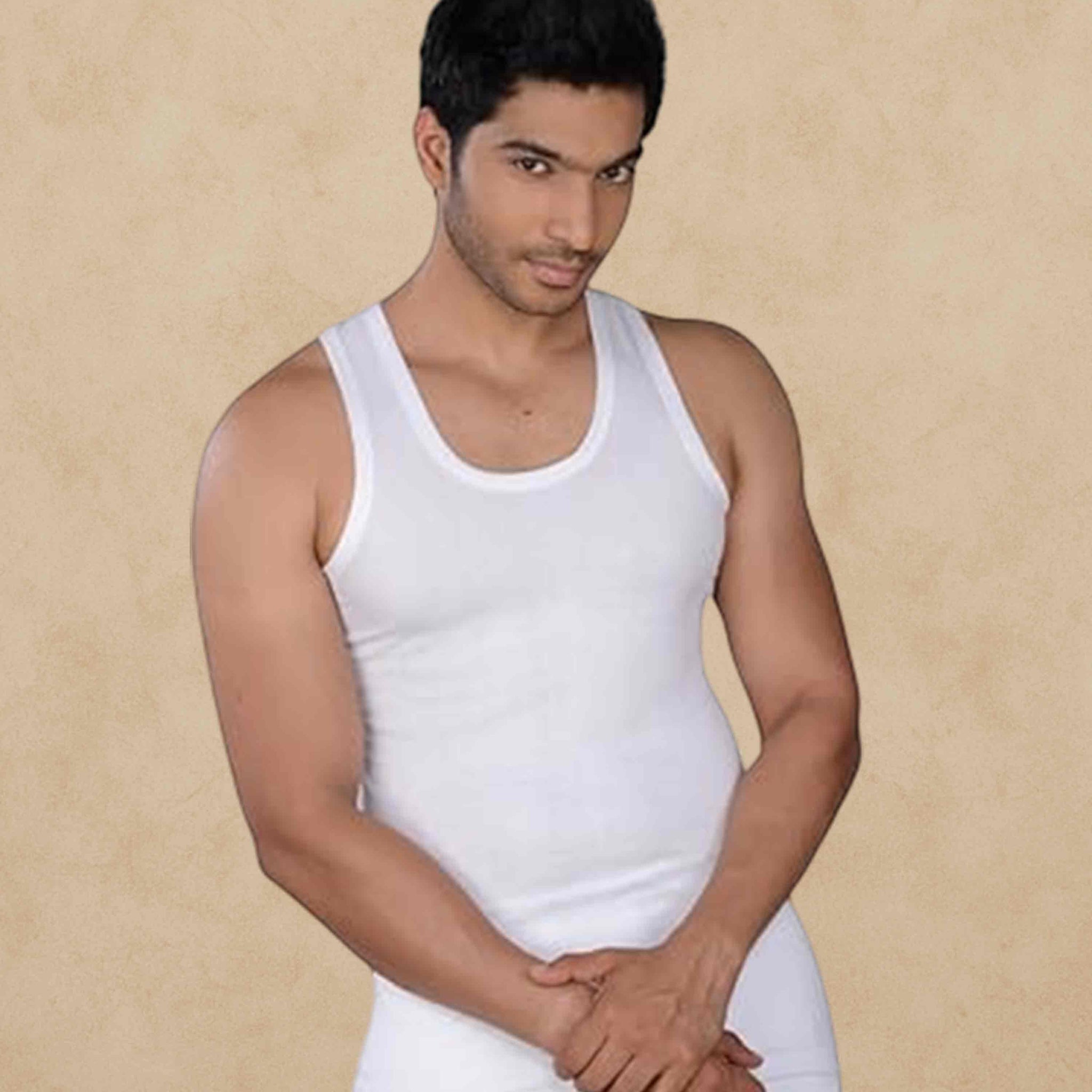 VIKING  Men's Cotton Rib Vests - Combo of 5 (Spring ROLL)