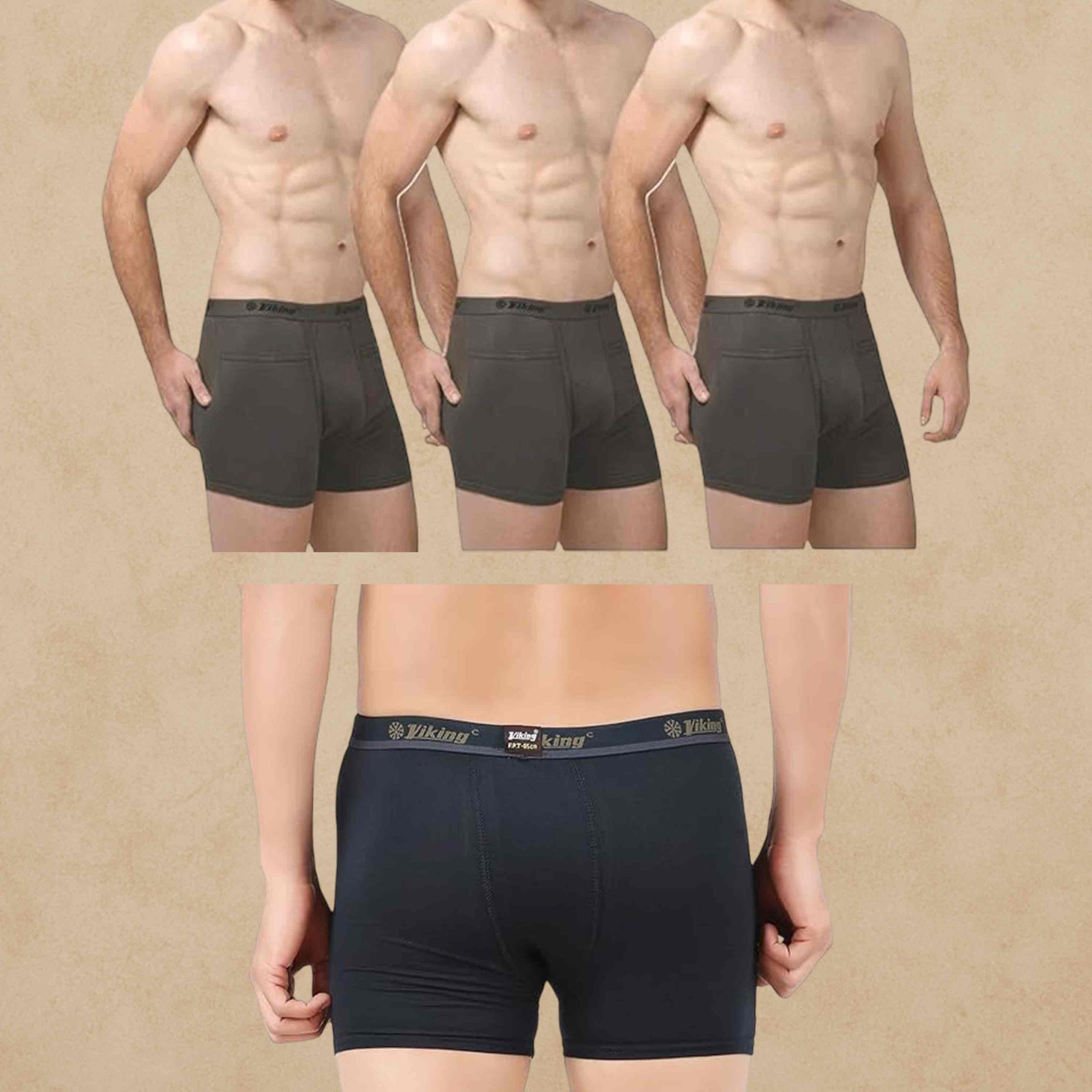 VIKING Men's Cotton Trunks (Pack of 3)