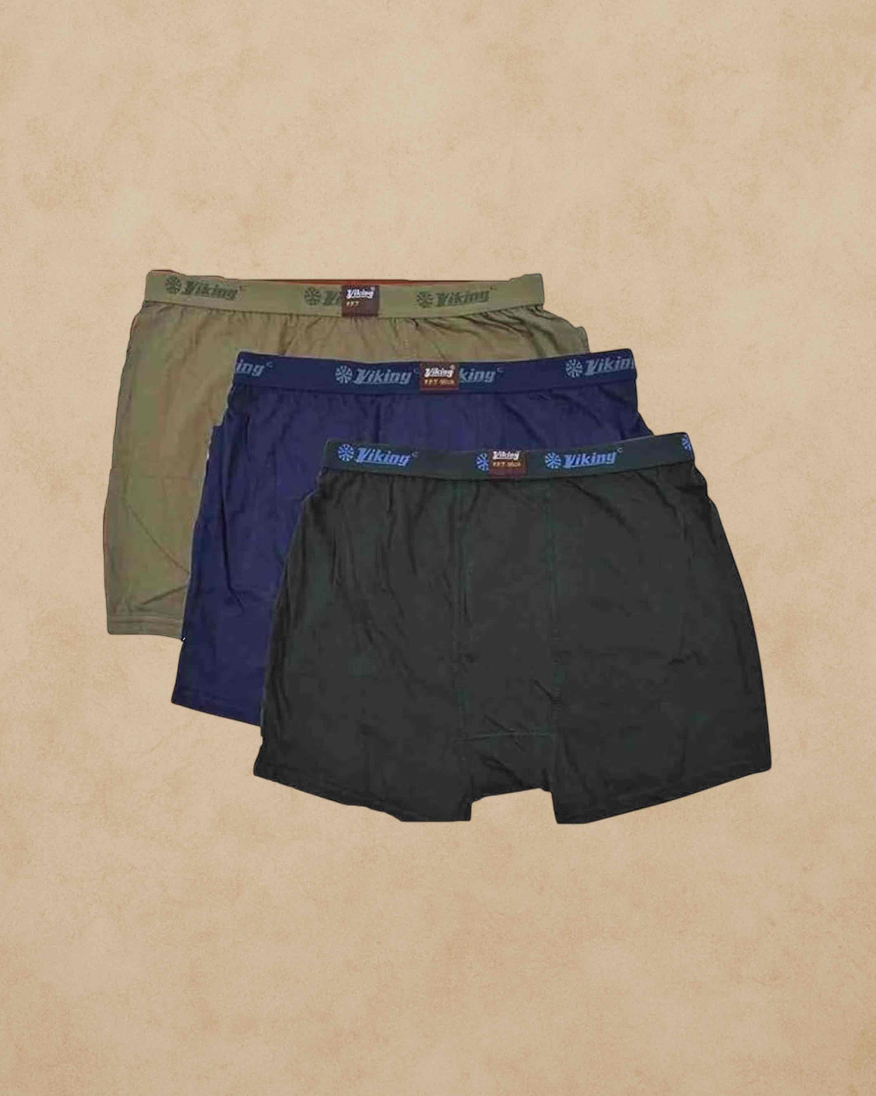 VIKING Men's Cotton Trunks (Pack of 3)