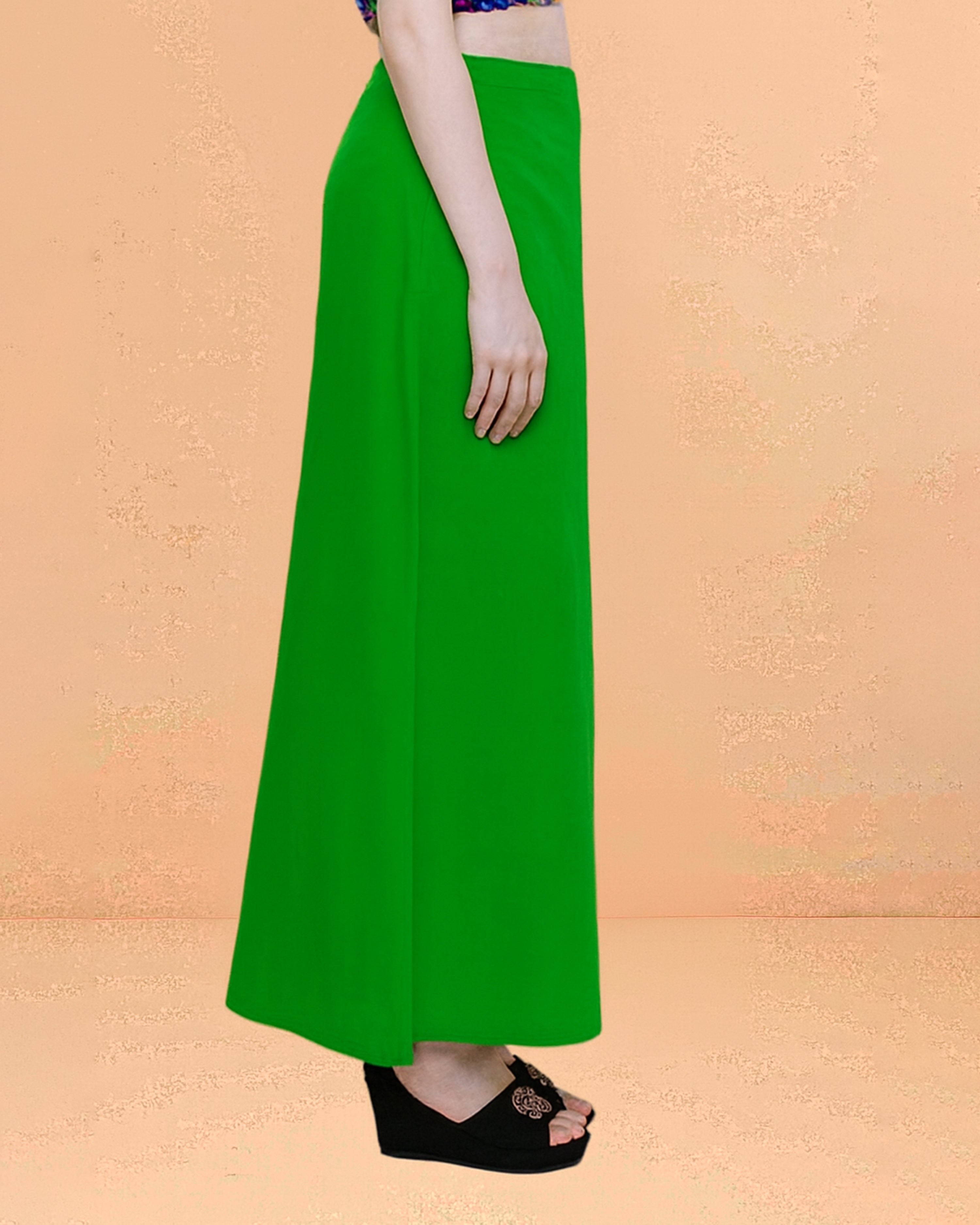 Pure Cotton Readymade Inskirt Saree Petticoat for Women's | Plain Solid Indian Readymade Inskirt Saree | Peticote Innerwear for Women Saree Petticoats - Green