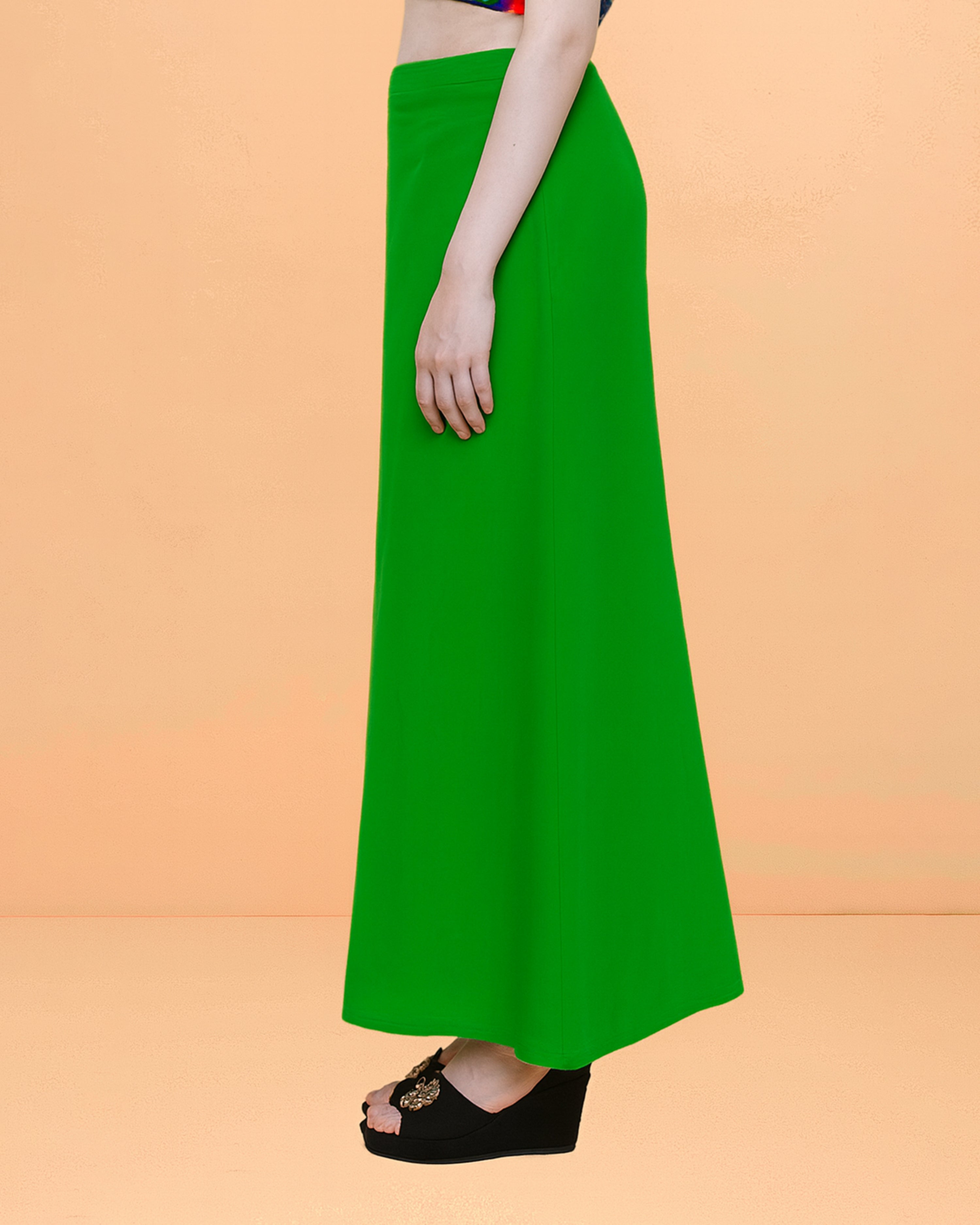Pure Cotton Readymade Inskirt Saree Petticoat for Women's | Plain Solid Indian Readymade Inskirt Saree | Peticote Innerwear for Women Saree Petticoats - Green