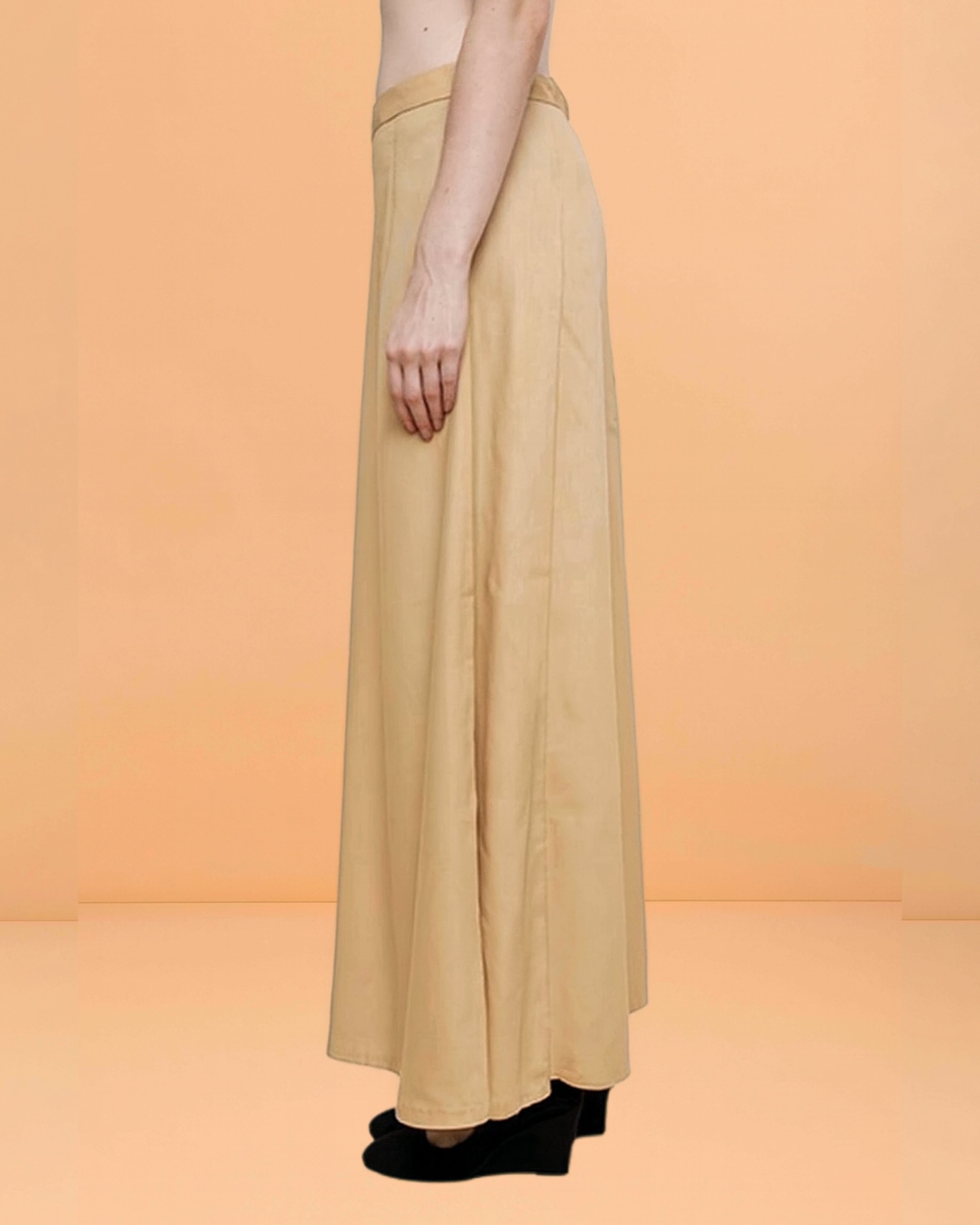 Pure Cotton Readymade Inskirt Saree Petticoat for Women's | Plain Solid Indian Readymade Inskirt Saree | Peticote Innerwear for Women Saree Petticoats - Golden