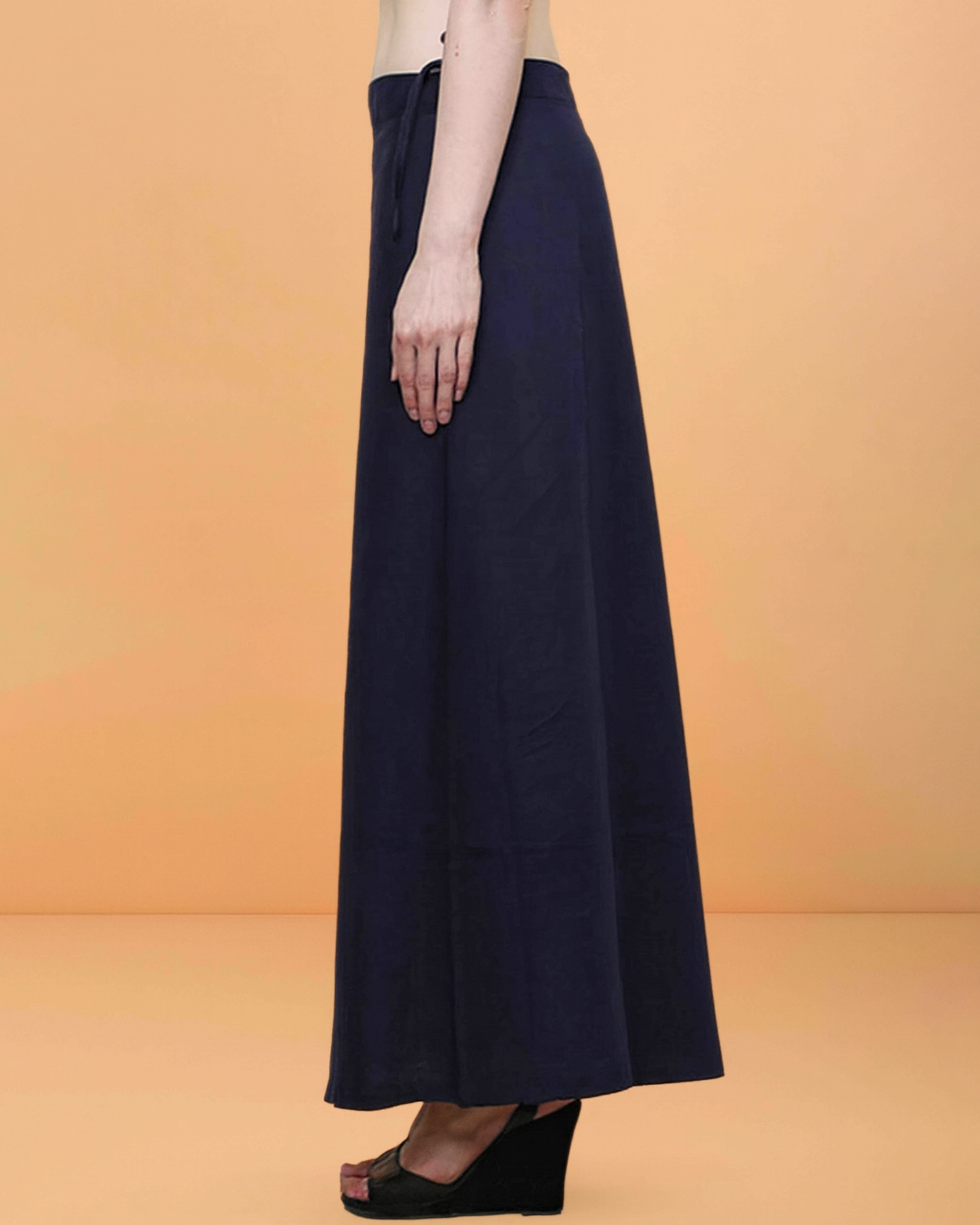 Pure Cotton Readymade Inskirt Saree Petticoat for Women's | Plain Solid Indian Readymade Inskirt Saree | Peticote Innerwear for Women Saree Petticoats - Navy blue