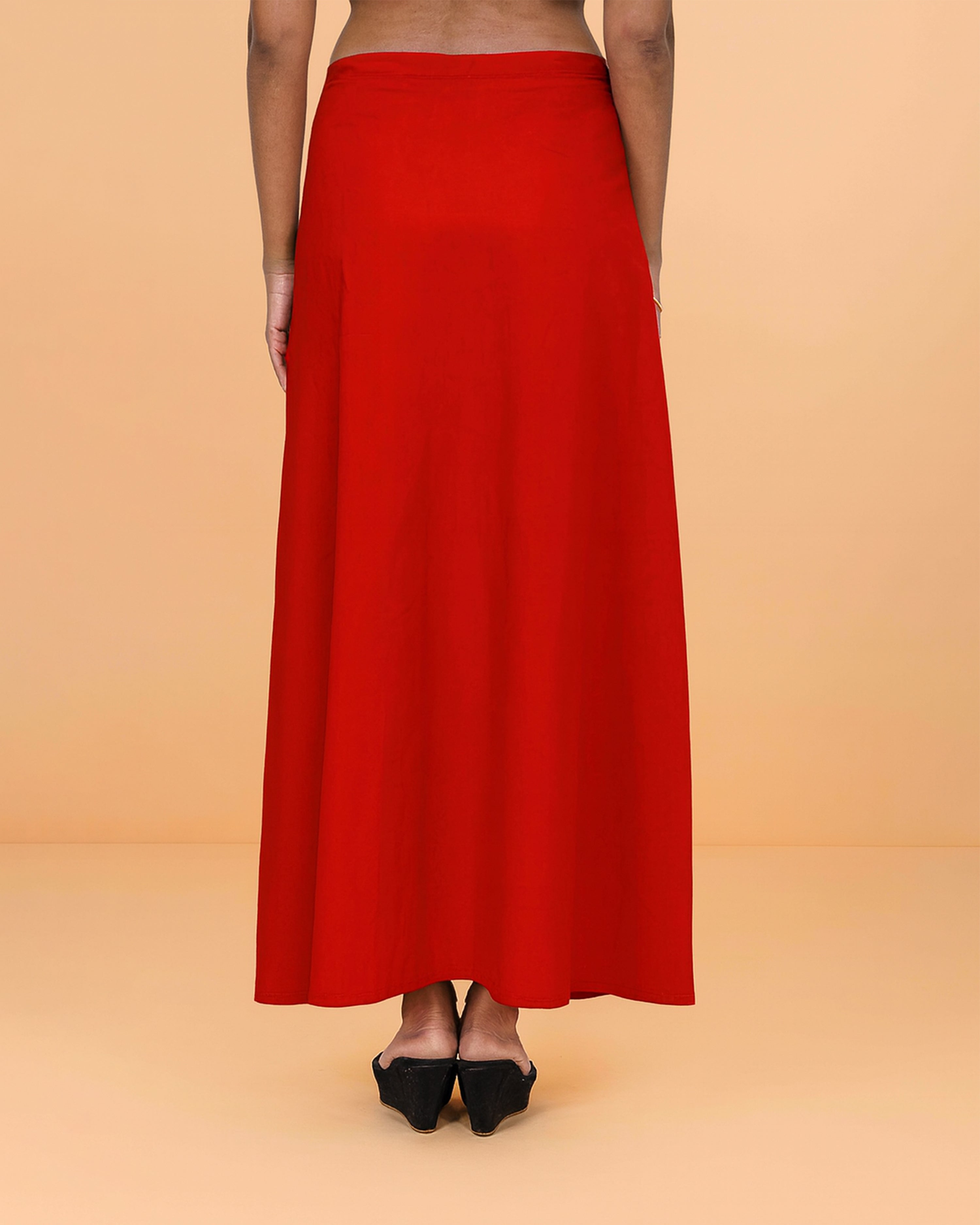 Pure Cotton Readymade Inskirt Saree Petticoat for Women's | Plain Solid Indian Readymade Inskirt Saree | Peticote Innerwear for Women Saree Petticoats - Red