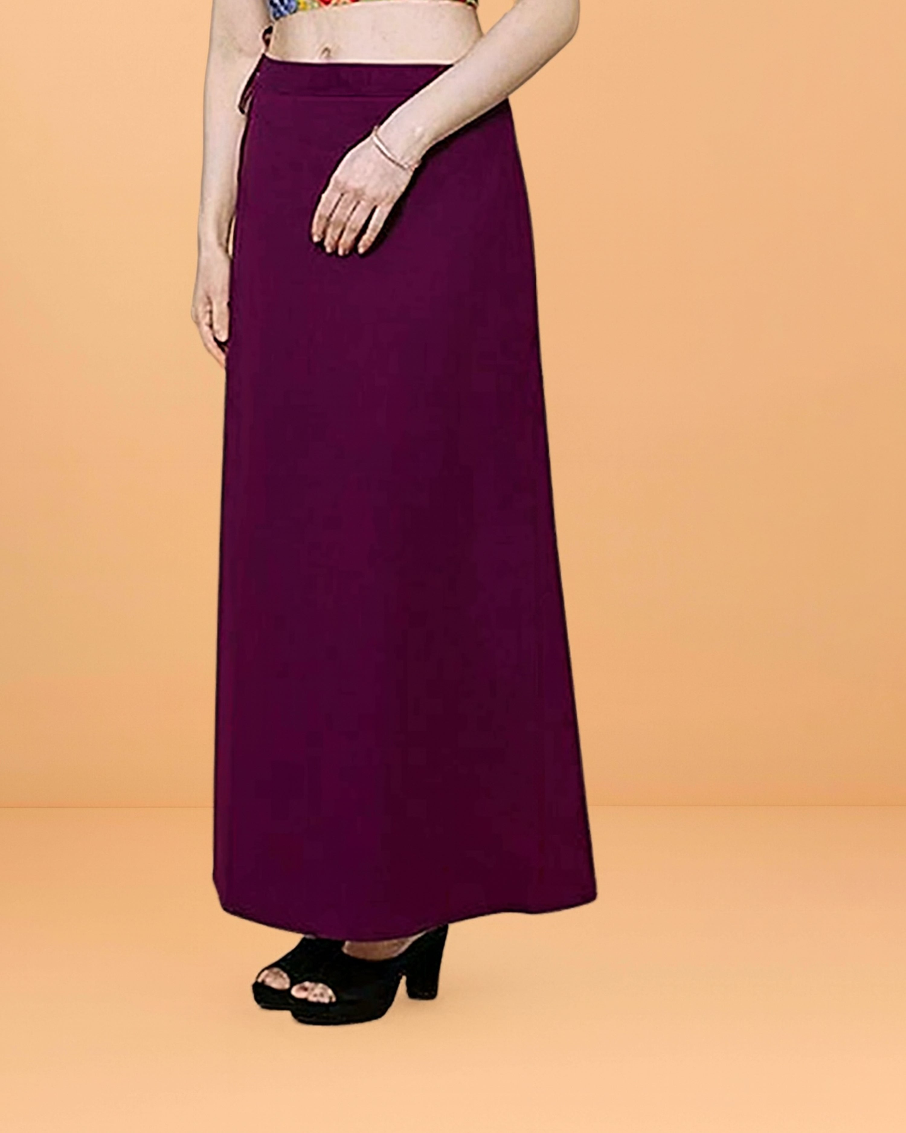 Pure Cotton Readymade Inskirt Saree Petticoat for Women's | Plain Solid Indian Readymade Inskirt Saree | Peticote Innerwear for Women Saree Petticoats - Wine