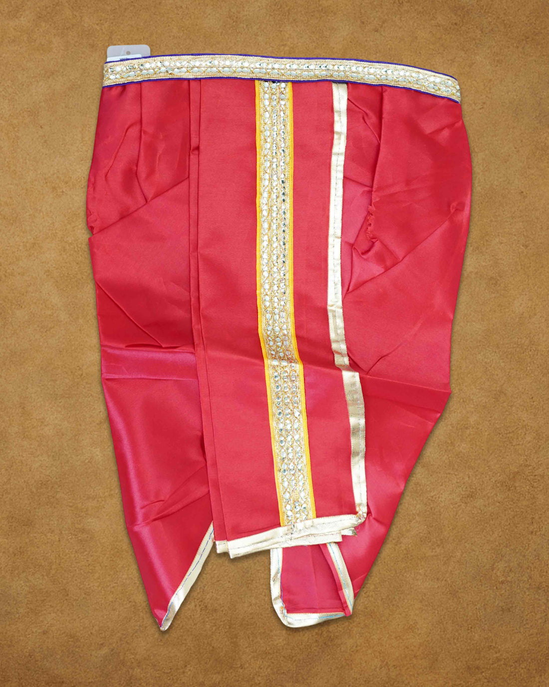 Mens Ready to Wear Pillayar Dhoti with Angwastra Set - Red