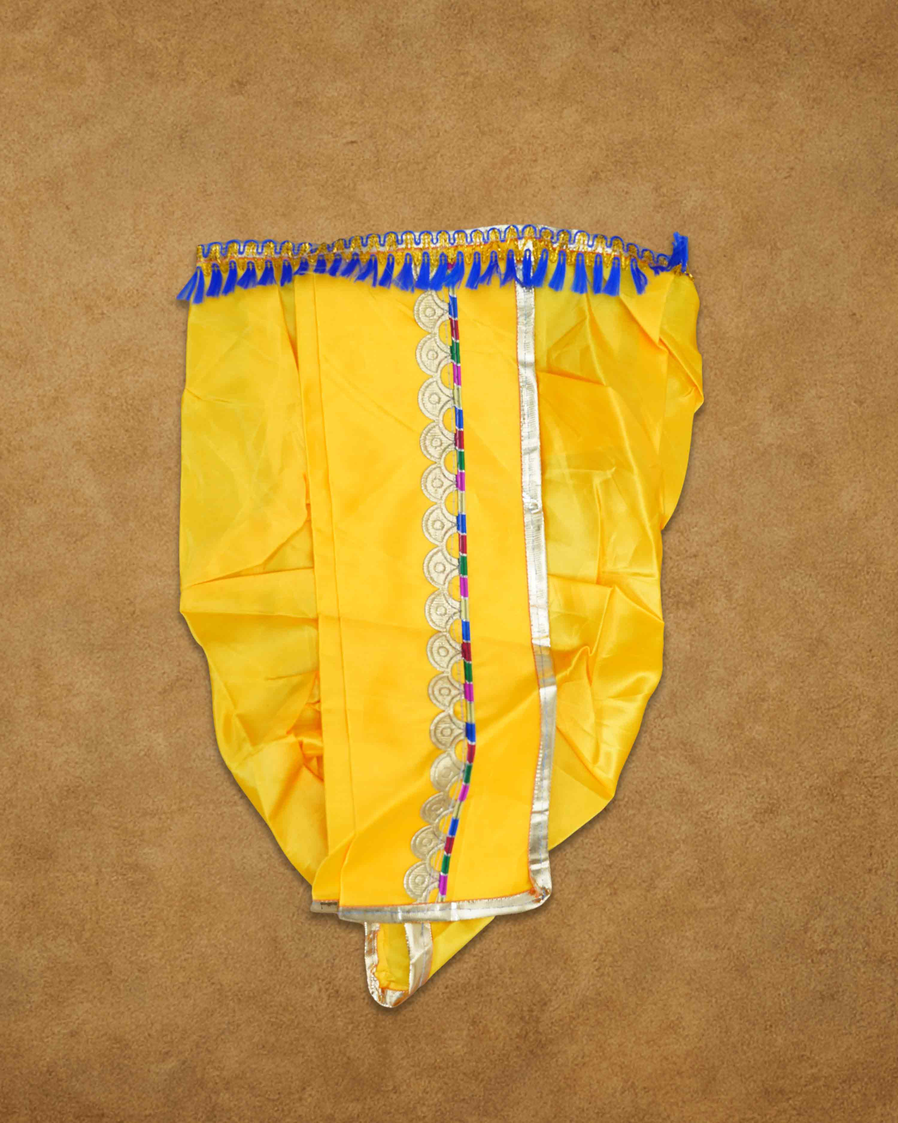 Mens Ready to Wear Pillayar Dhoti with Angwastra Set - Yellow big 1