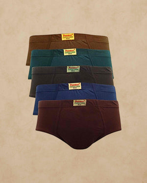 Poomer  Men's Cotton Brief (Pack of 3) Franco Brief Multicolor