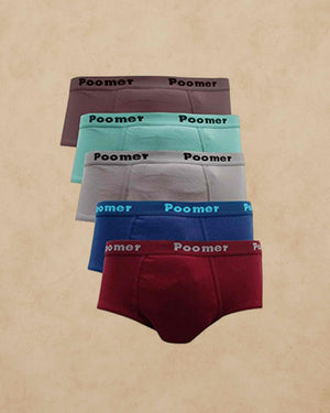Poomer Men's Cotton Brief (Pack of 5) (POOMER-FRANCO-OE- Multicolor )
