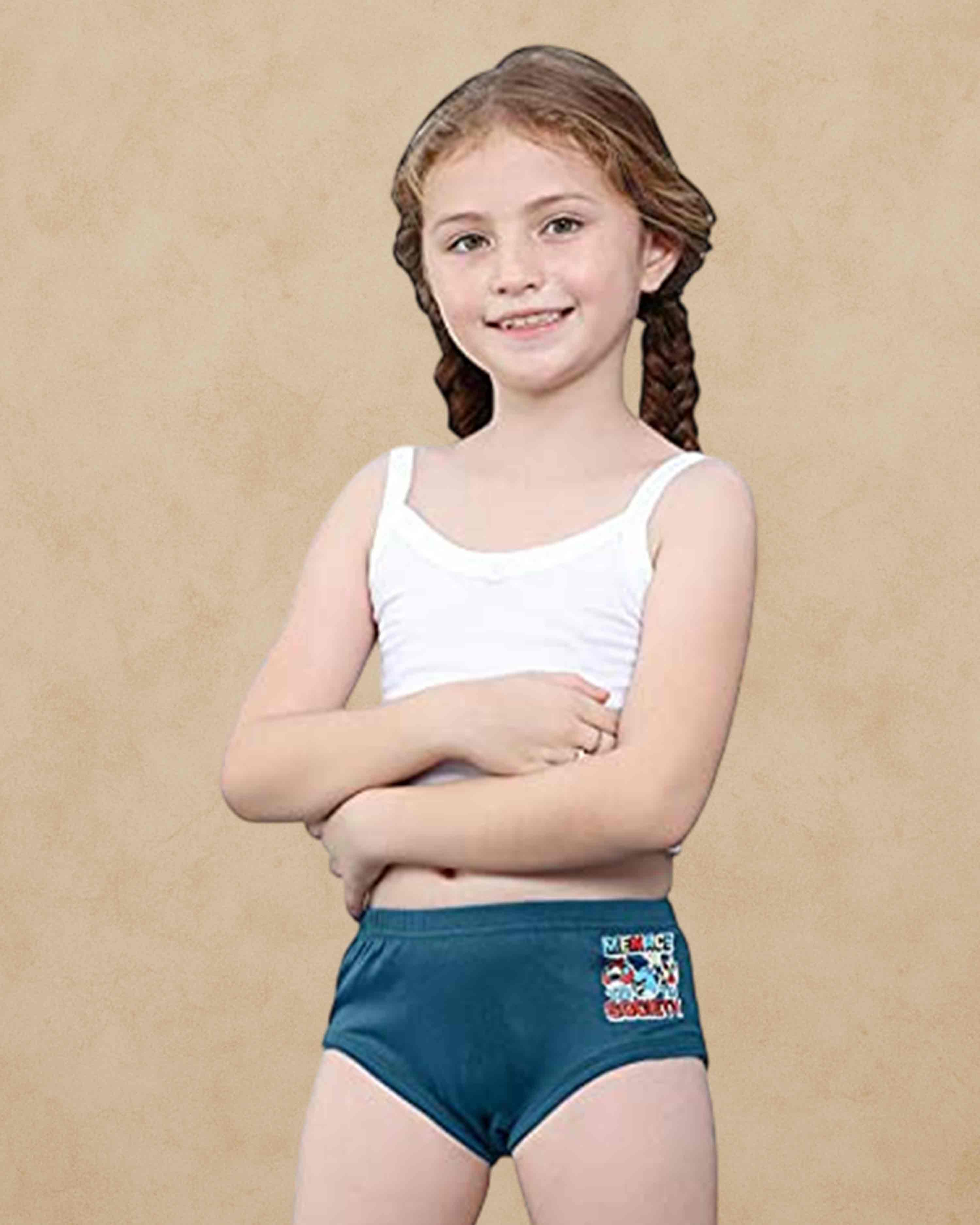 Girls Inner Elastic IE Brief Jetty (Pack of 6) Colour May Vary
