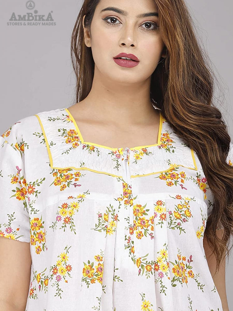 Cotton Jaipuri Print Nighty for Women Combo Pack of 2 Pieces