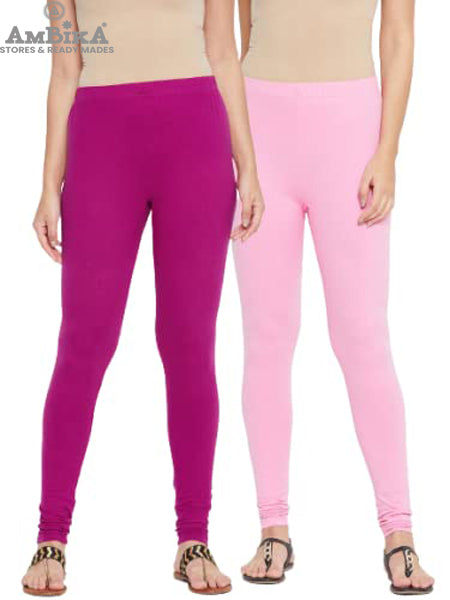 Cotton Leggings for Woman Combo Free Size - Pack of 2
