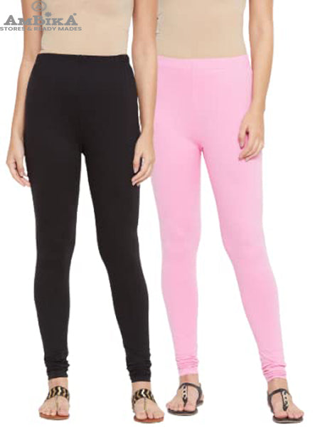 Cotton Leggings for Woman Combo Free Size - Pack of 2