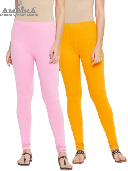Cotton Leggings for Woman Combo Free Size - Pack of 2