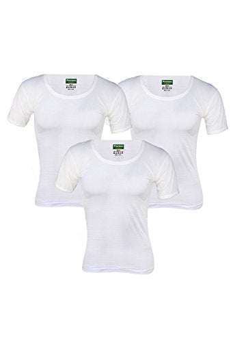 Poomer Cotton Men's White Sleeved Vest (3s Pack)
