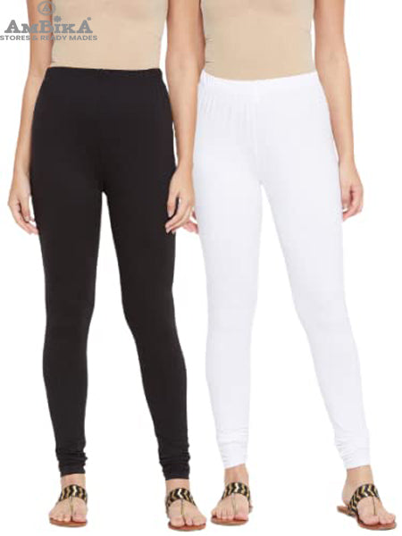 Cotton Leggings for Woman Combo Free Size - Pack of 2