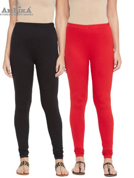 Cotton Leggings for Woman Combo Free Size - Pack of 2