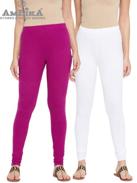 Cotton Leggings for Woman Combo Free Size - Pack of 2