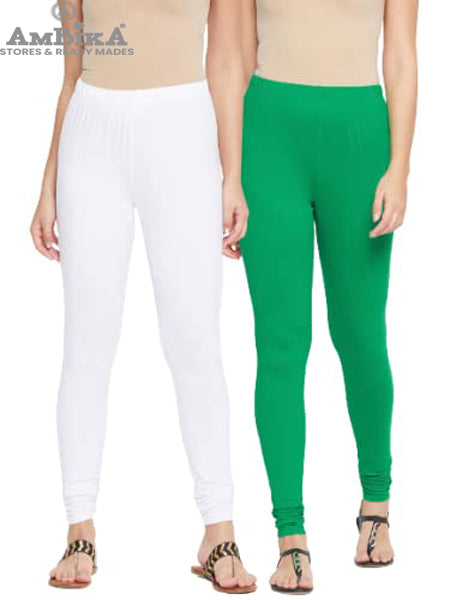 Cotton Leggings for Woman Combo Free Size - Pack of 2