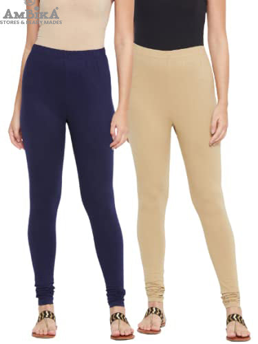 Cotton Leggings for Woman Combo Free Size - Pack of 2