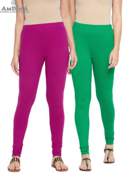 Cotton Leggings for Woman Combo Free Size - Pack of 2