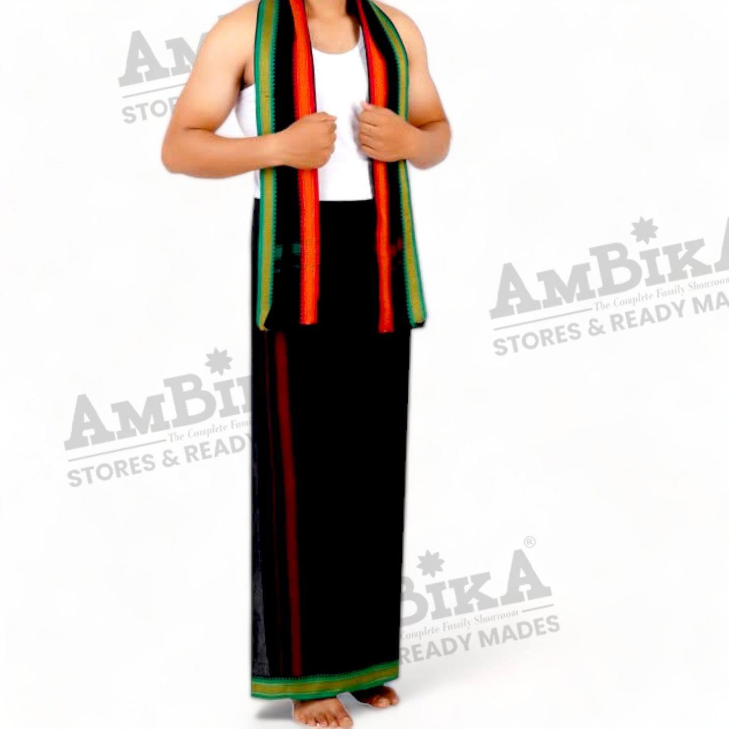 Cotton Color Dhoti & Towel For Men, Traditional Festive & Regular Wear,2.0MT
