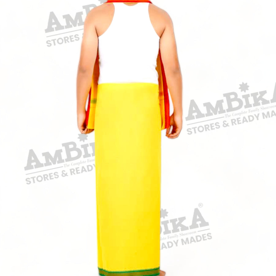 Cotton Color Dhoti & Towel For Men, Traditional Festive & Regular Wear,1.9MT