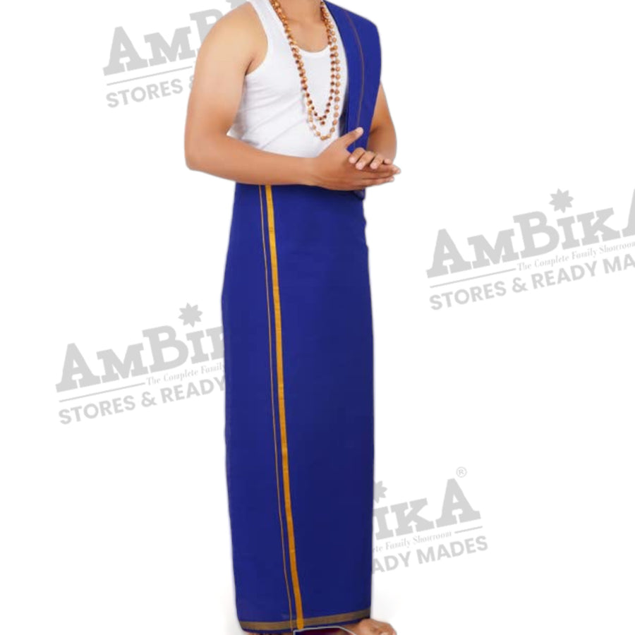 Cotton Color Dhoti & Towel For Men, Traditional Festive & Regular Wear,2.0MT