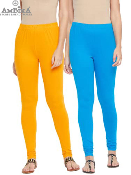 Cotton Leggings for Woman Combo Free Size - Pack of 2