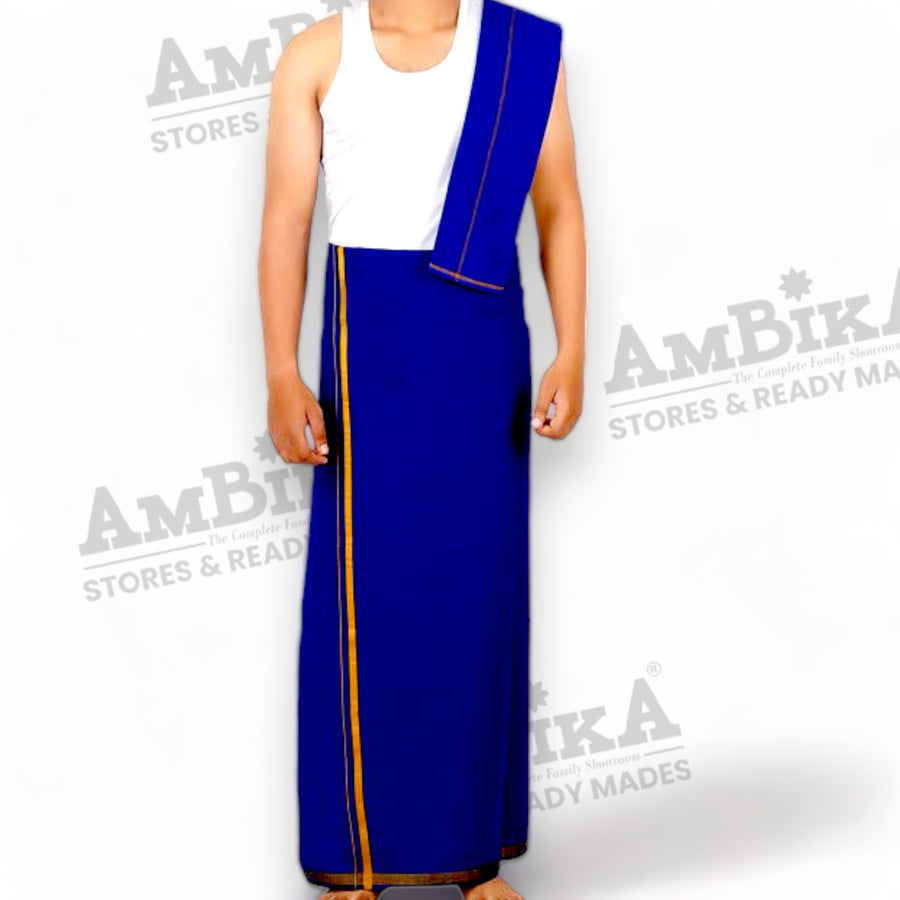 Cotton Color Dhoti & Towel For Men, Traditional Festive & Regular Wear,2.0MT