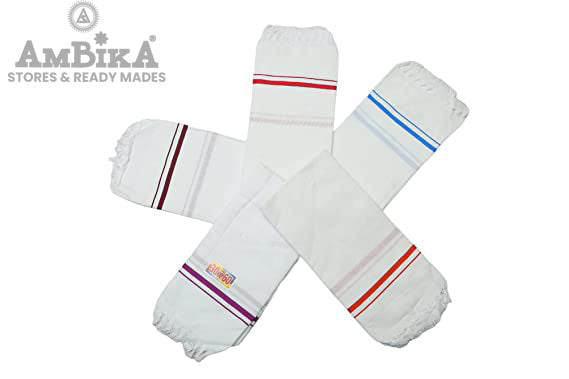 Unisex pure Cotton Bath Towels Light Weight, Honey Comb Pattern(White) -Pack of 5