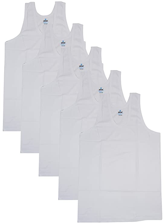 Viking Men's Cotton Vest RN (Pack of 2) - White Colour
