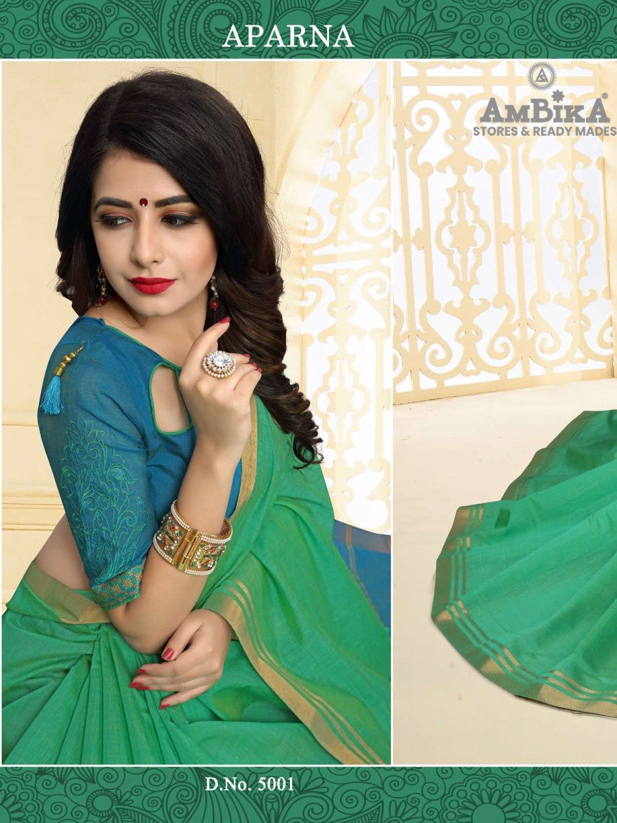 APARNA SILK COTTON SAREE with Zari Butta with Blouse Piece for Women