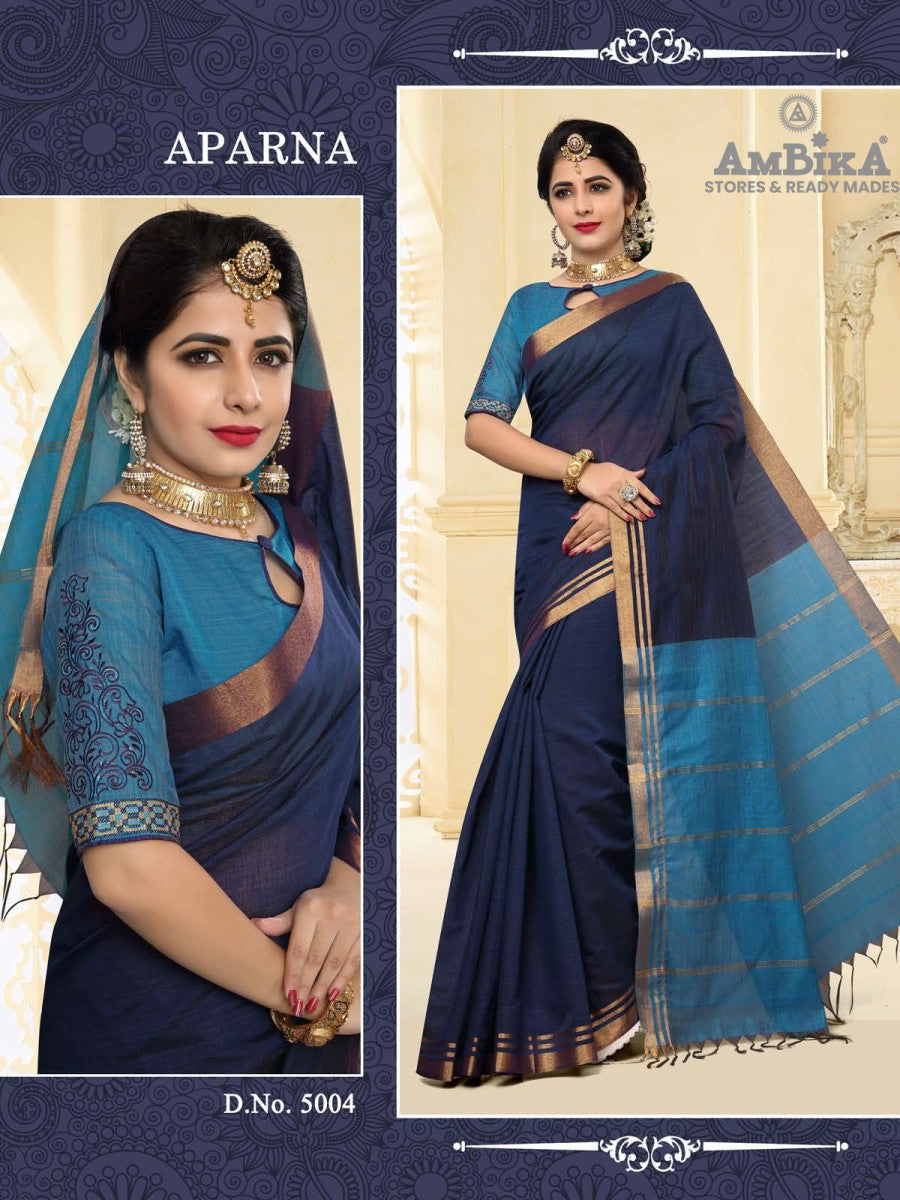APARNA SILK COTTON SAREE with Zari Butta with Blouse Piece for Women