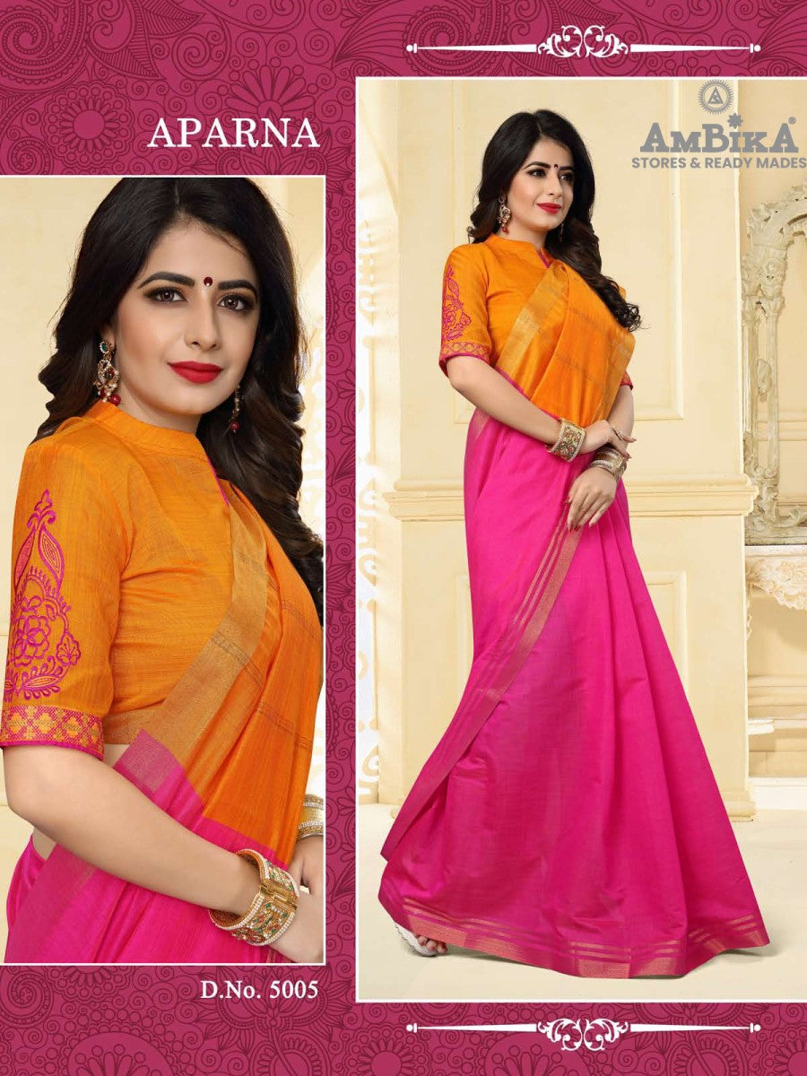 APARNA SILK COTTON SAREE with Zari Butta with Blouse Piece for Women
