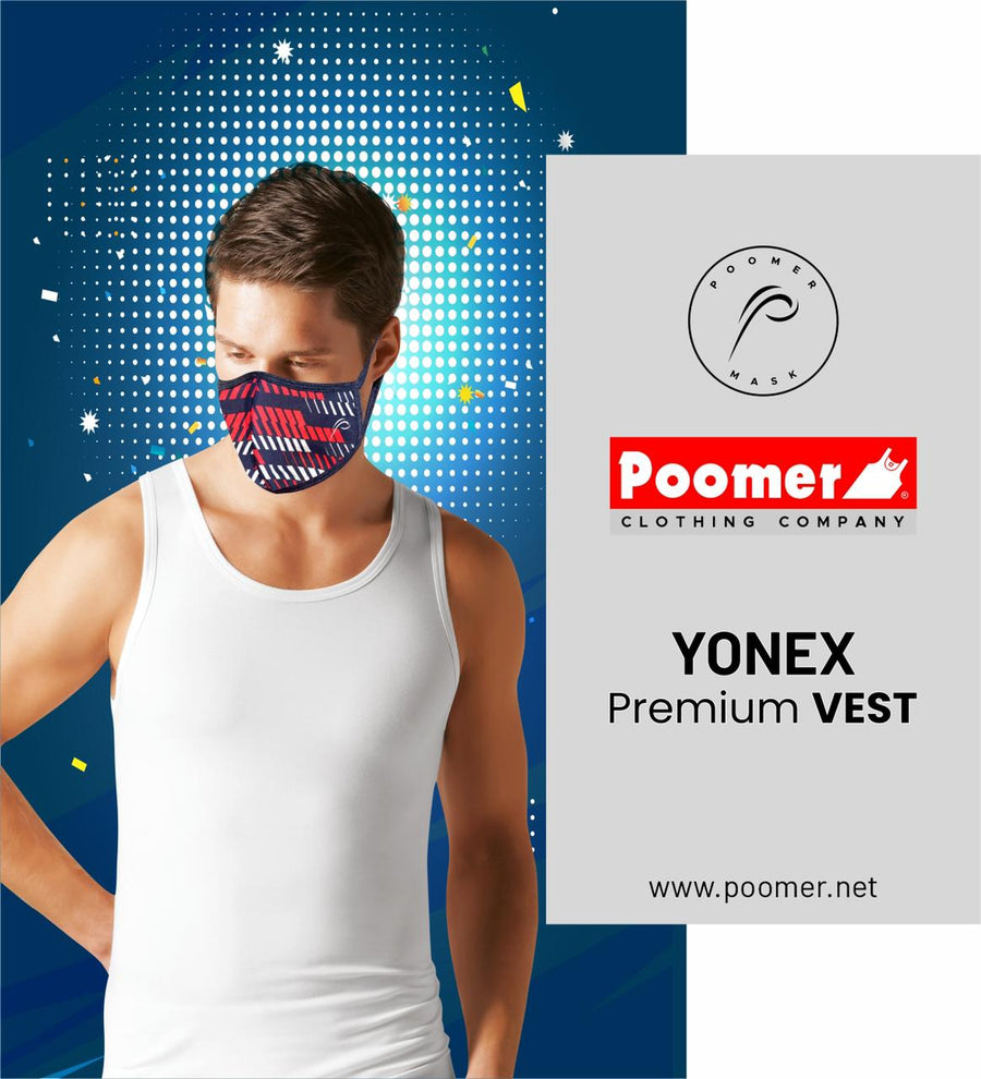 Poomer Cotton Men's White Sleeveless RN Vest (5s Pack ')