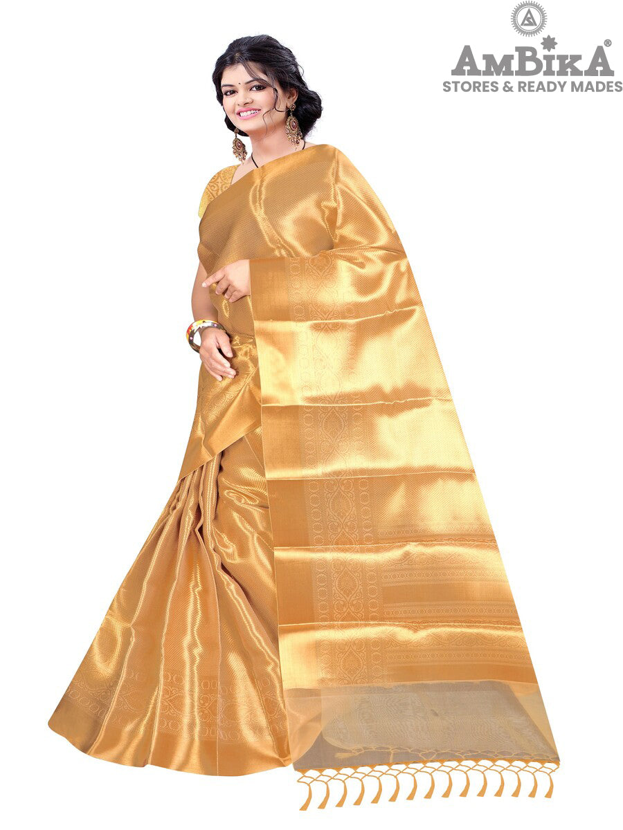 Women’s Banaras Heavy Tissue Silk gold zari saree with blouse