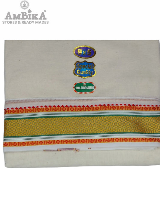 MUTHU PET Cotton Mens Panjakejam Dhoti &amp; Towel set