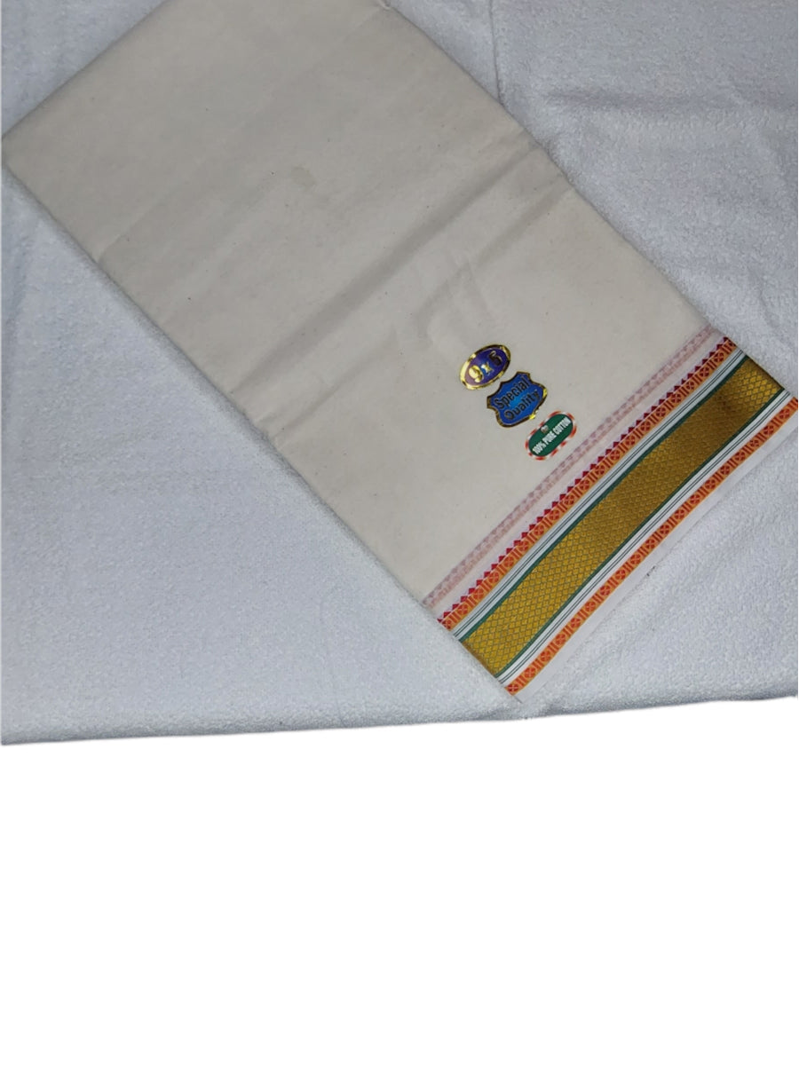 MUTHU PET Cotton Mens Panjakejam Dhoti &amp; Towel set