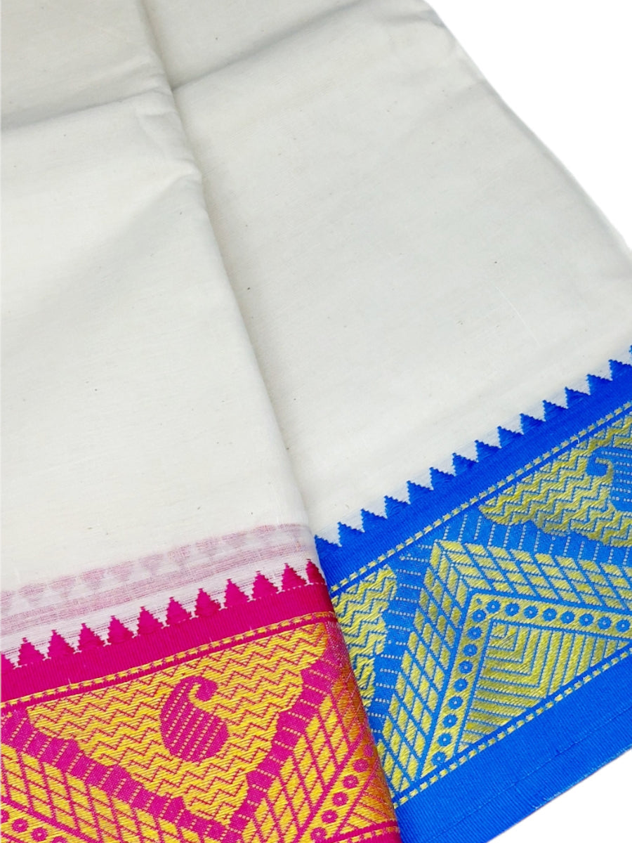 Cotton Mens Panjakejam Dhoti With Fancy Border & Towel set [9*5]