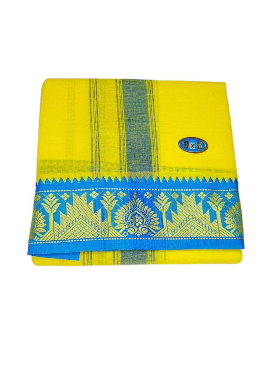 Cotton Mens Panjakejam Colour Dhoti Fancy Border & Towel set [9*5]