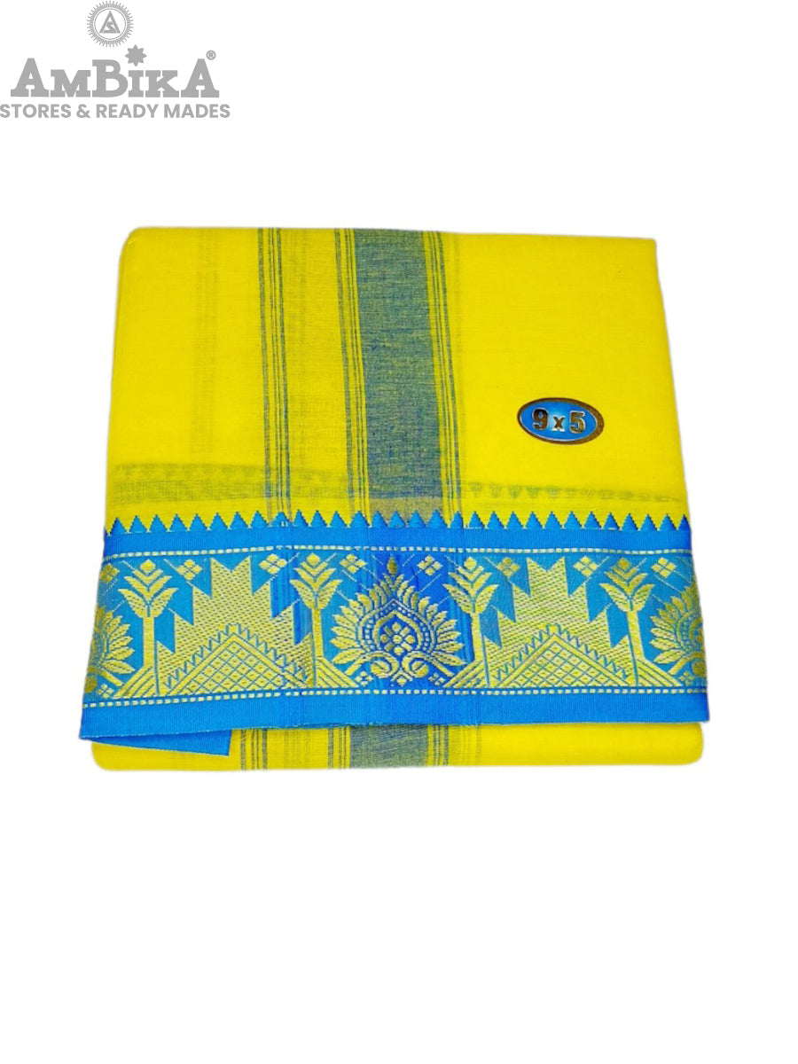 Cotton Mens Panjakejam Colour Dhoti Fancy Border & Towel set [9*5]