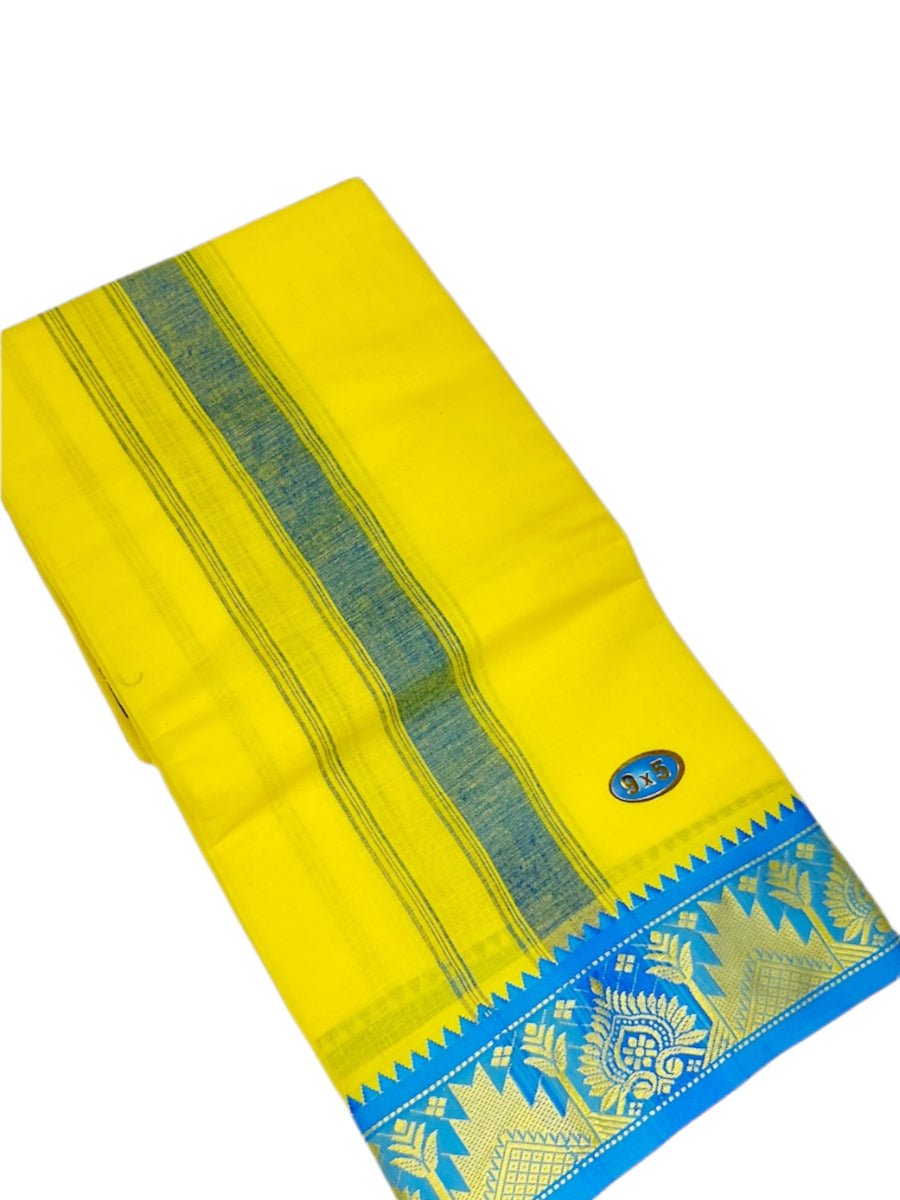 Cotton Mens Panjakejam Colour Dhoti Fancy Border & Towel set [9*5]