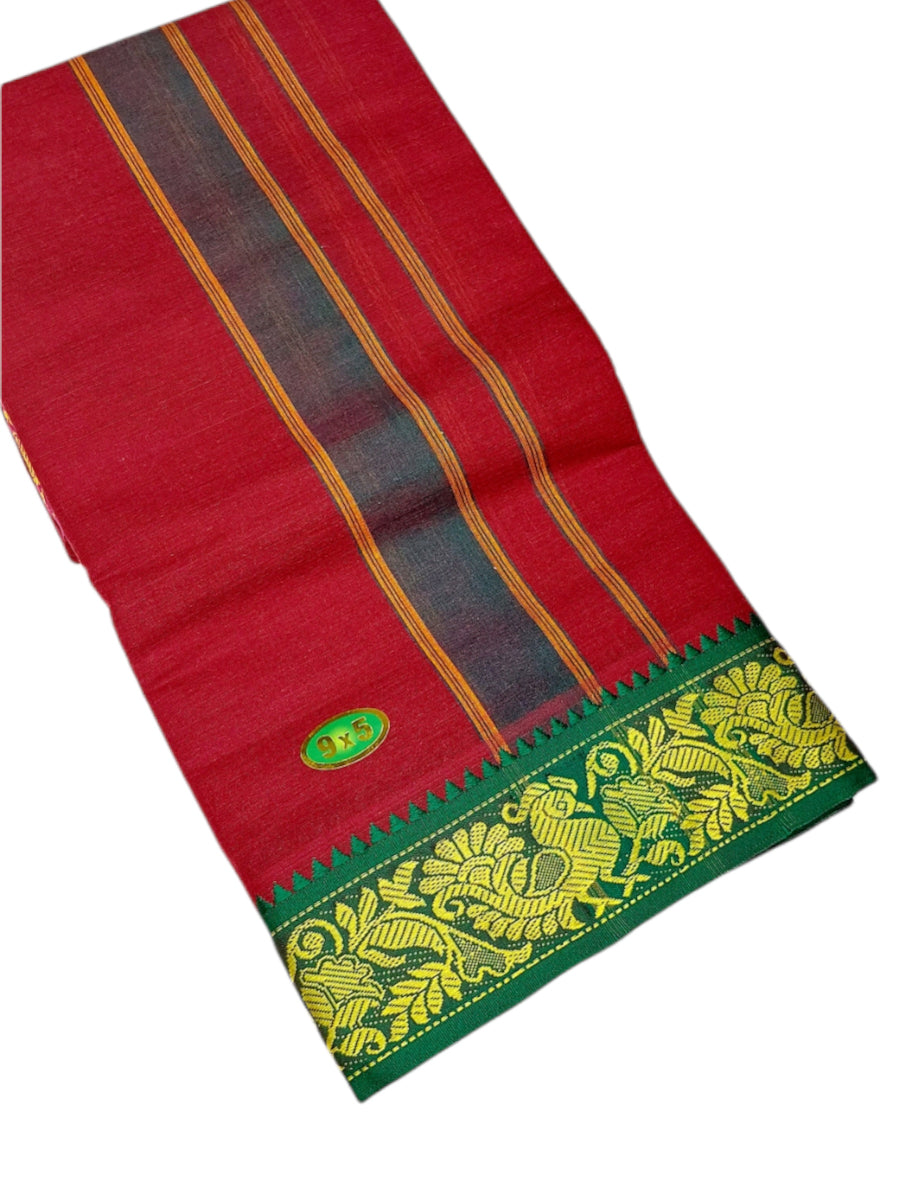 Cotton Mens Panjakejam Colour Dhoti With Fancy Border & Towel set [9 * 5]