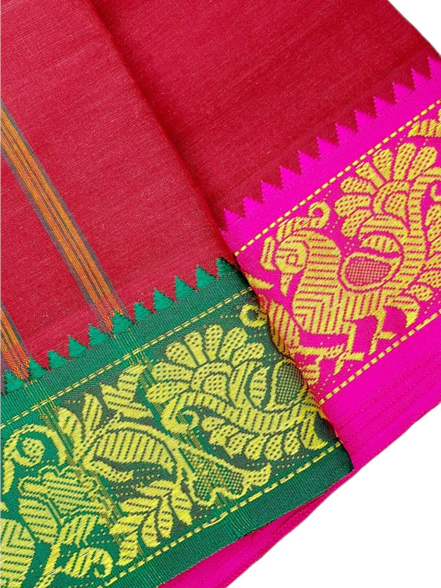 Cotton Mens Panjakejam Colour Dhoti With Fancy Border & Towel set [9 * 5]