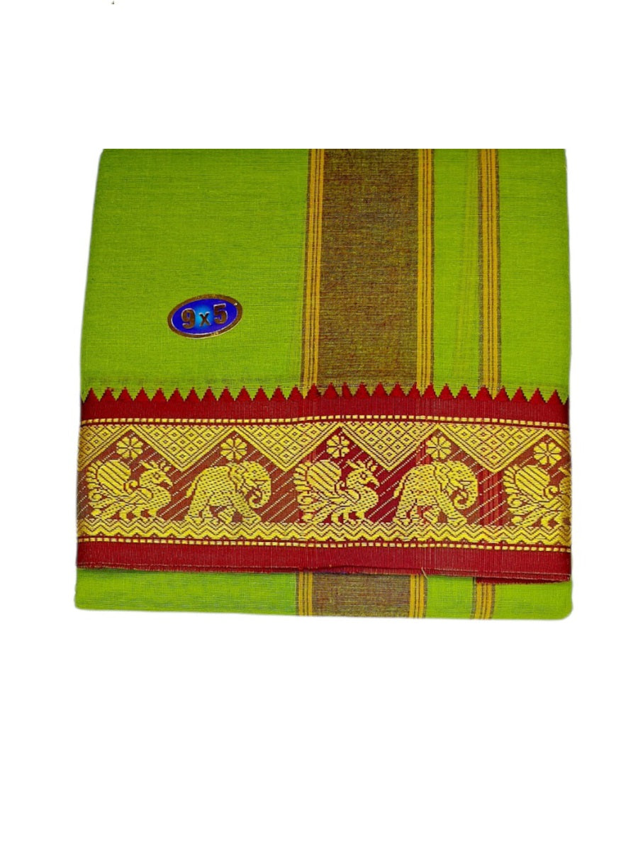 Cotton Mens Panjakejam Colour Dhoti With Fancy Border &amp; Towel set [9 X 5]