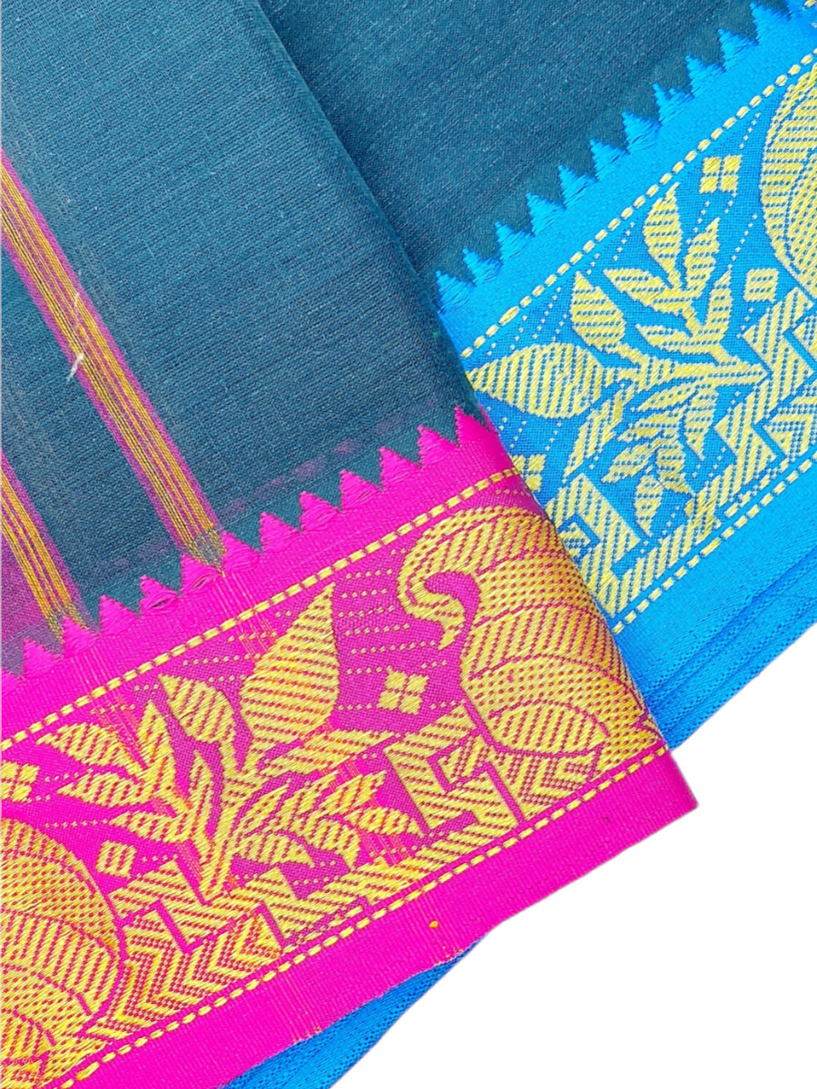 Cotton Mens Panjakejam Colour Dhoti With Fancy Border & Towel set [9 x 5]
